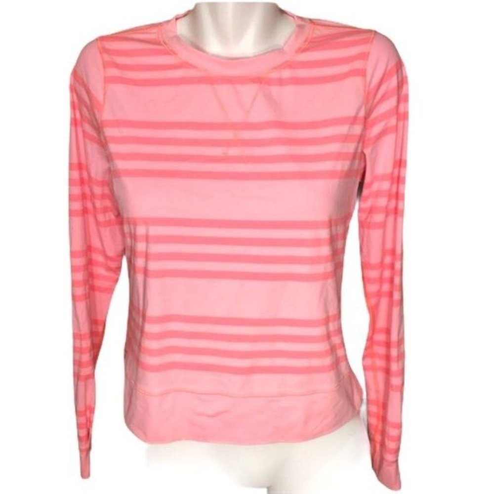 Lululemon Run Warm Up Crew pink coral zipper long size 4